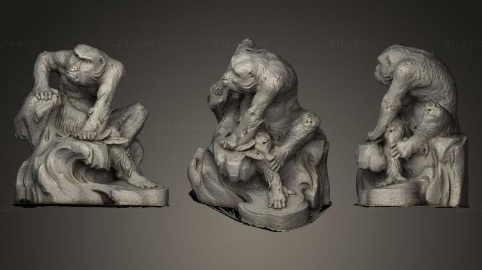 Animal figurines (Aged Monkey, STKJ_0131) 3D models for cnc